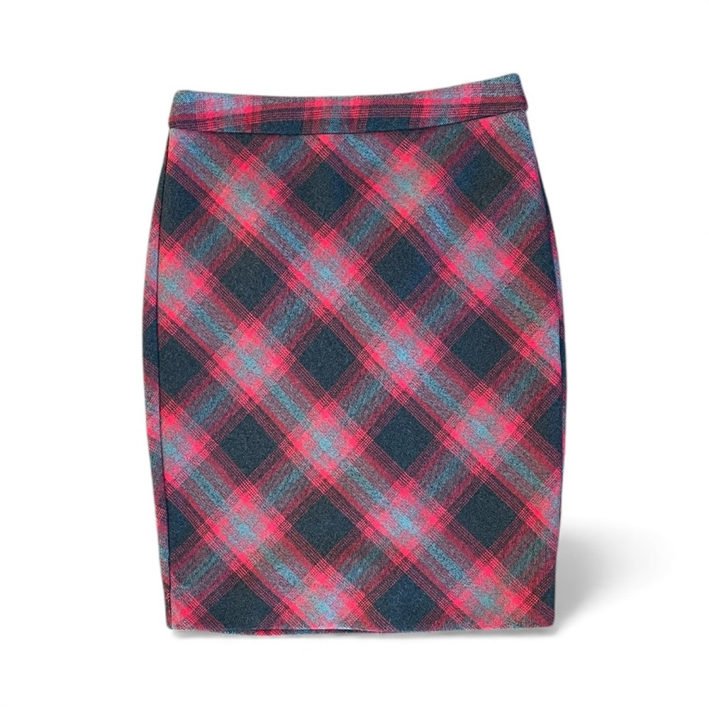 The Limited Plaid High Waist Tailored Pencil Skirt